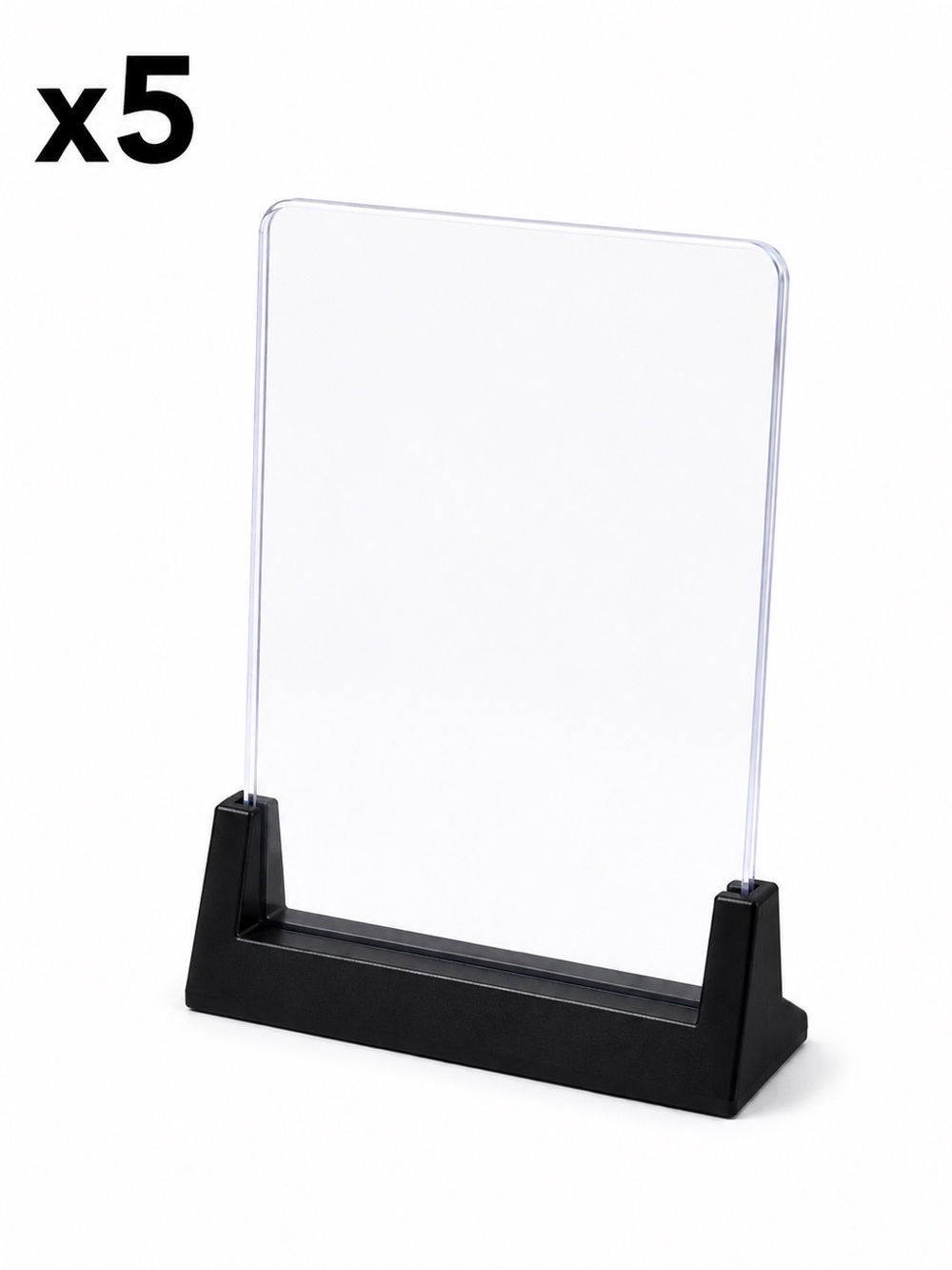 (5) Black Trading Card Display Stand  Single Top Loader (Set of 5)